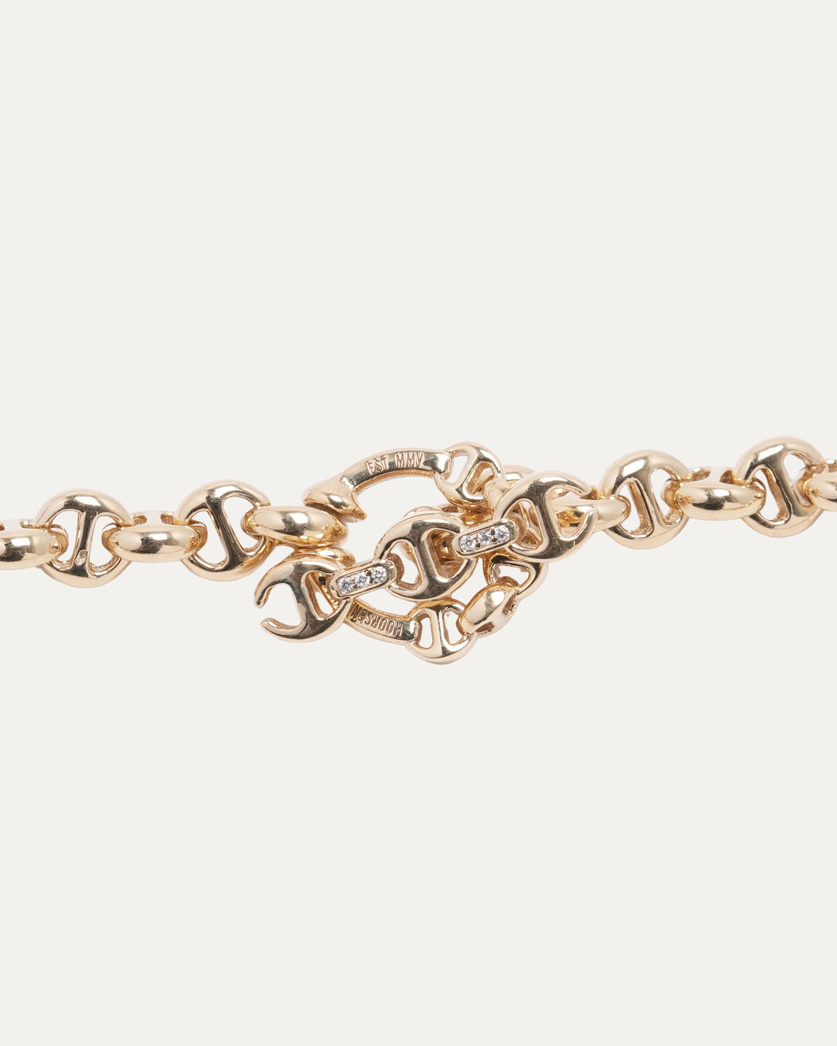 5MM 18k Yellow Gold Open-Link Necklace w/ Diamond Toggle