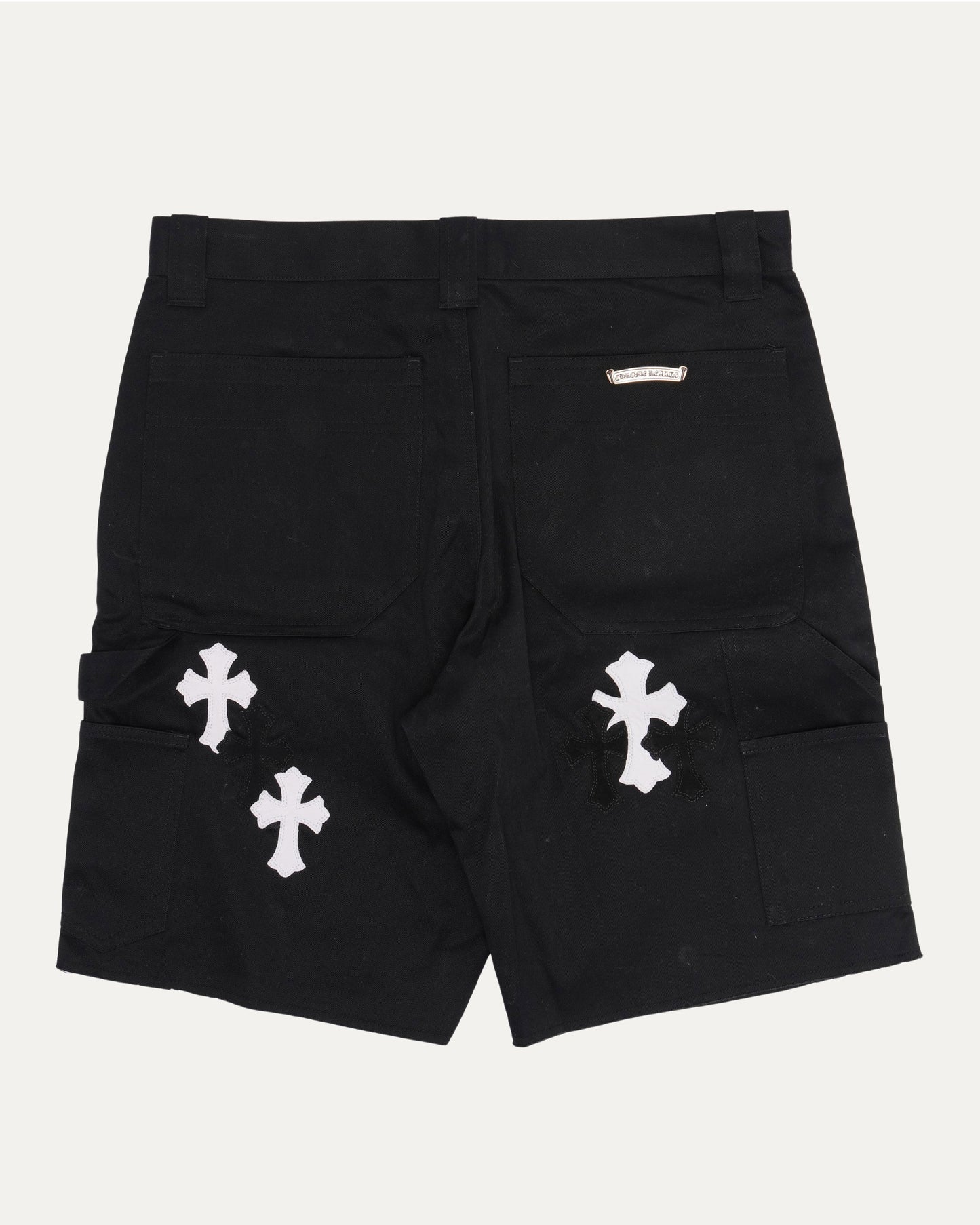 Cross Patch Cutoff Double Knee Shorts
