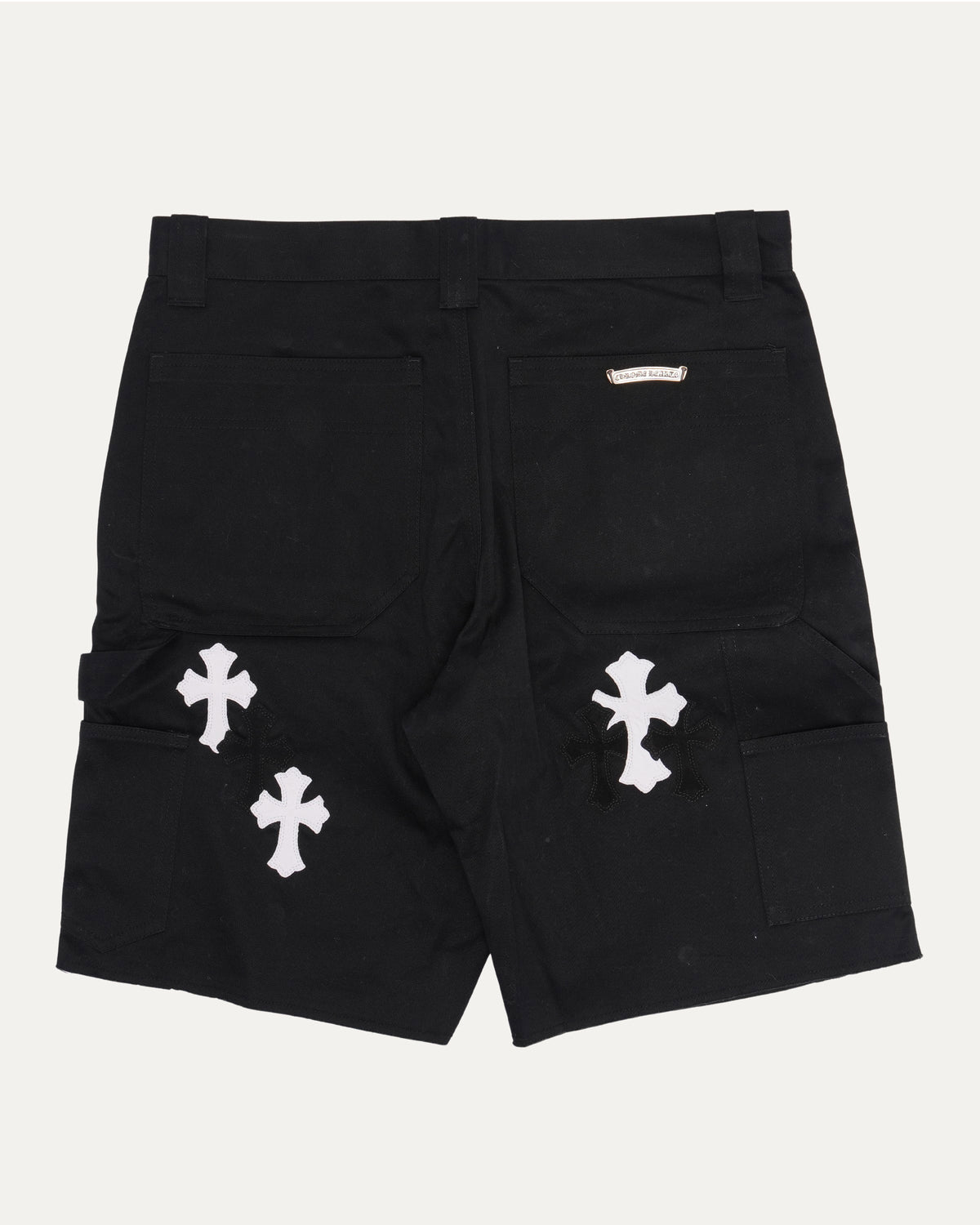 Cross Patch Cutoff Double Knee Shorts
