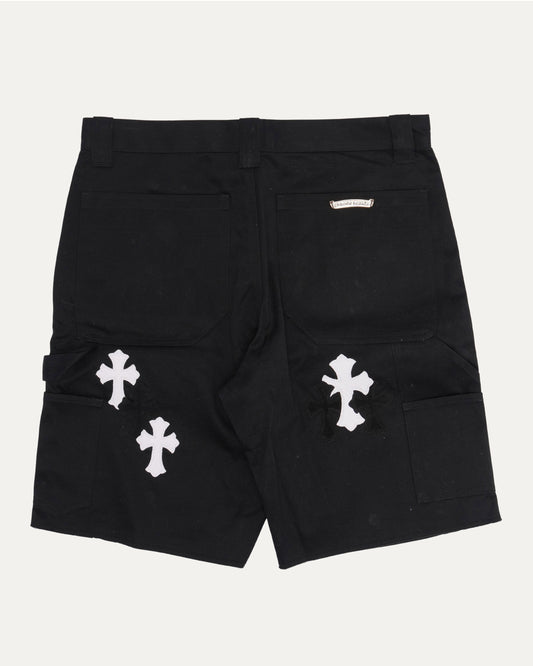 Cross Patch Cutoff Double Knee Shorts