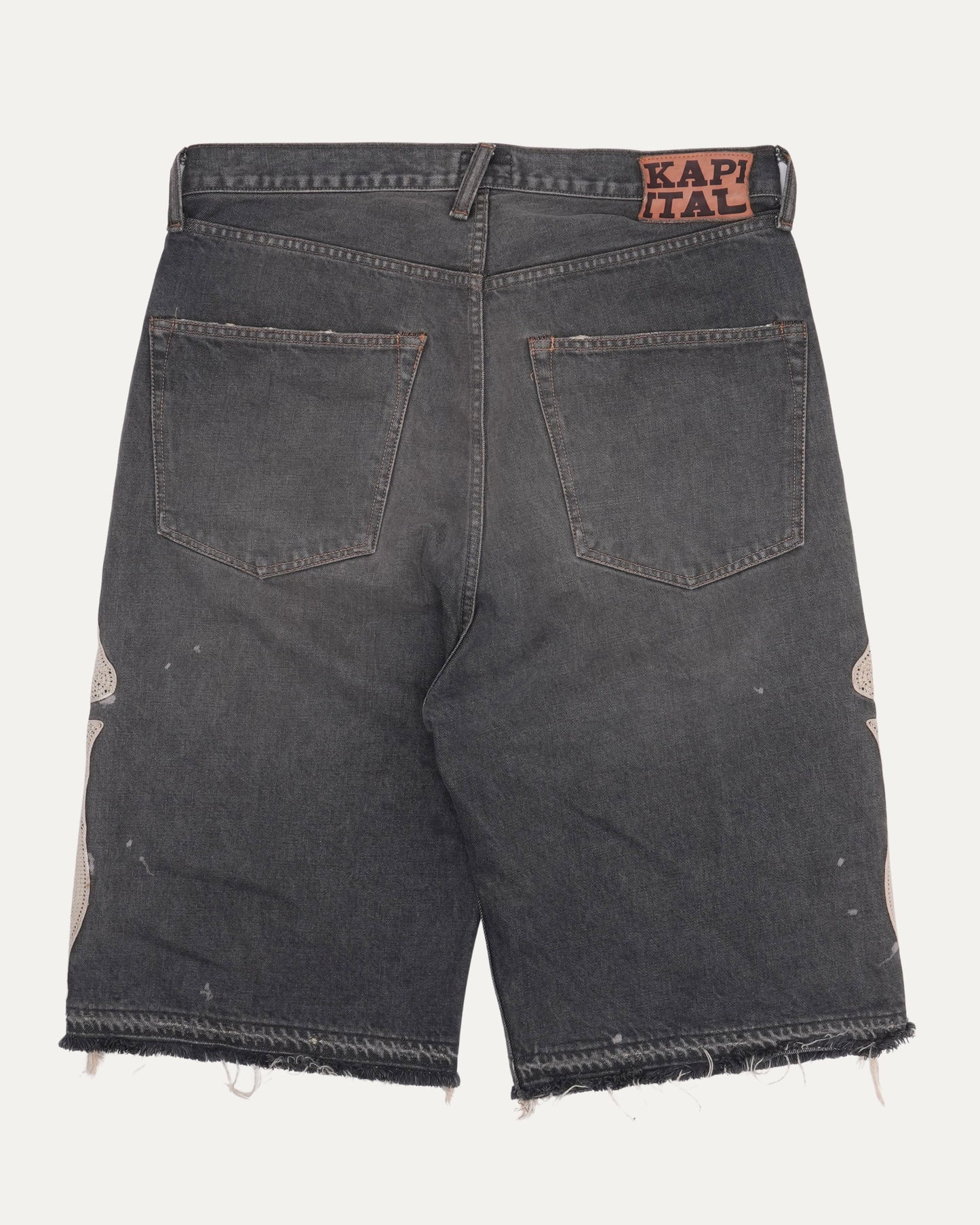 Bone Embroidered Jean Shorts