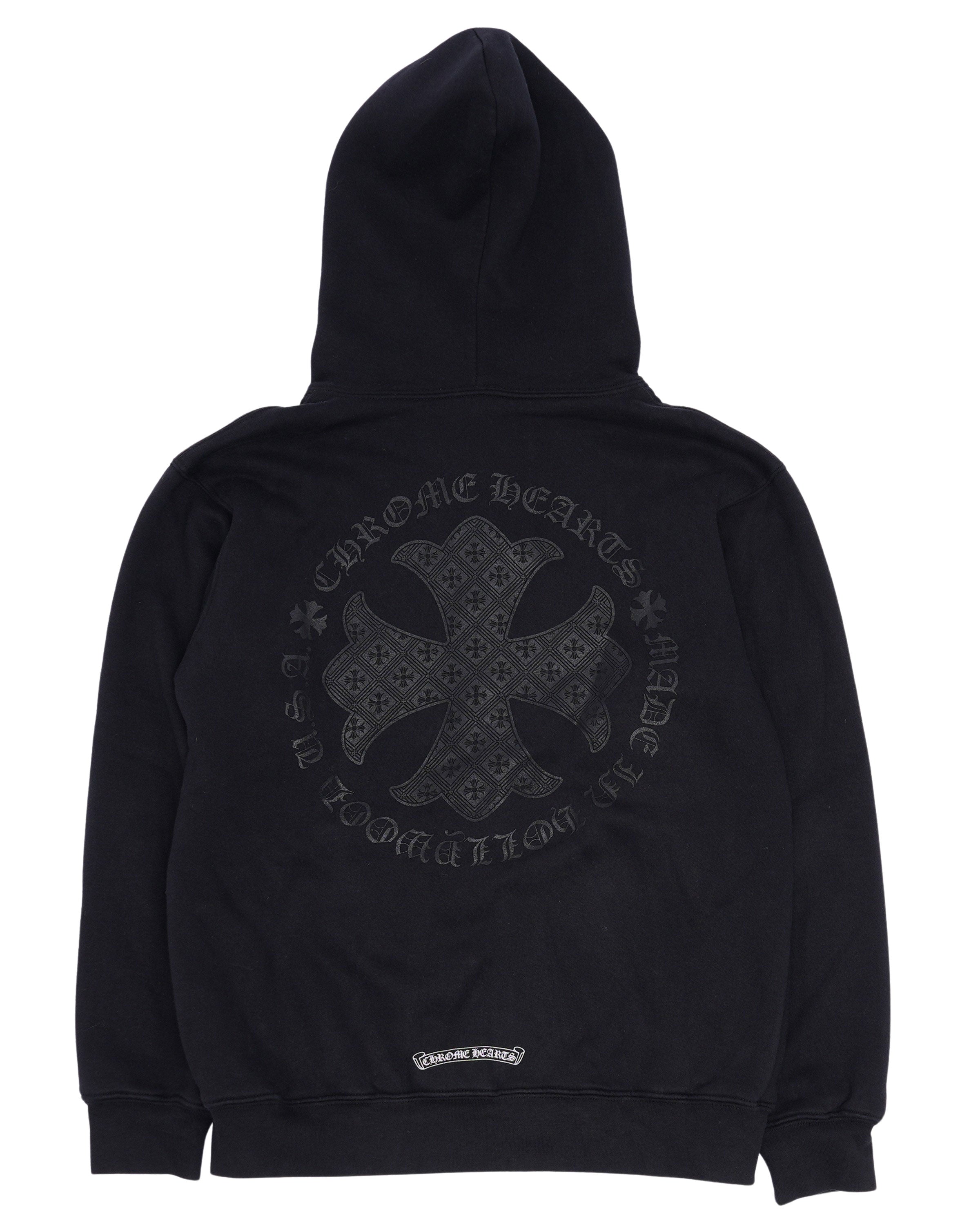 Vintage Embroidered Plus Cross Zip Up Hoodie