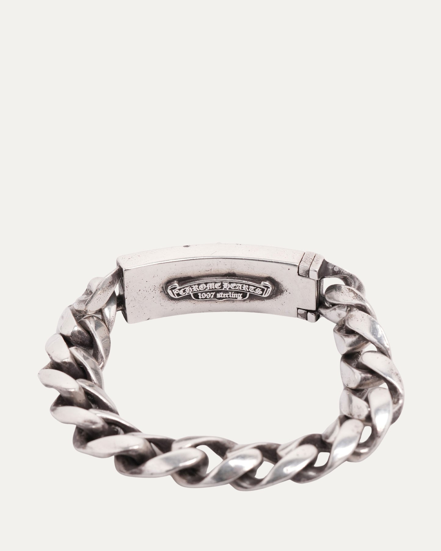 Diamond Floral Cross ID Bracelet