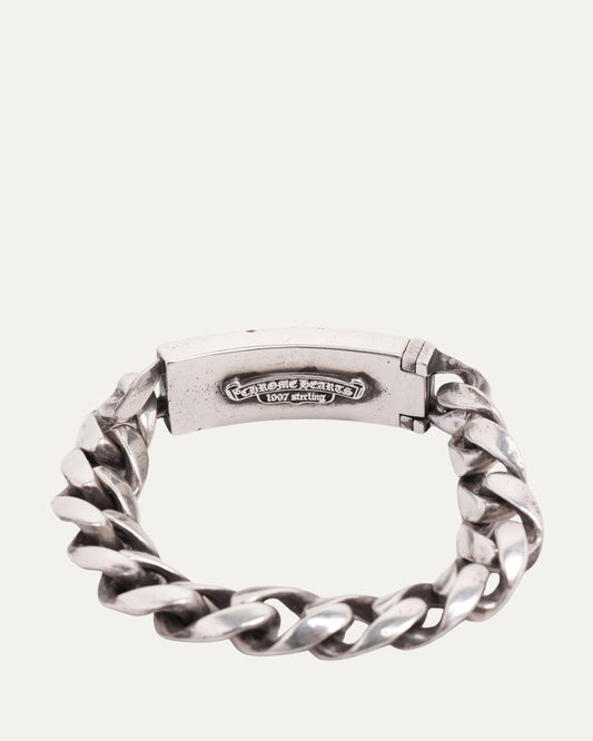 Diamond Floral Cross ID Bracelet
