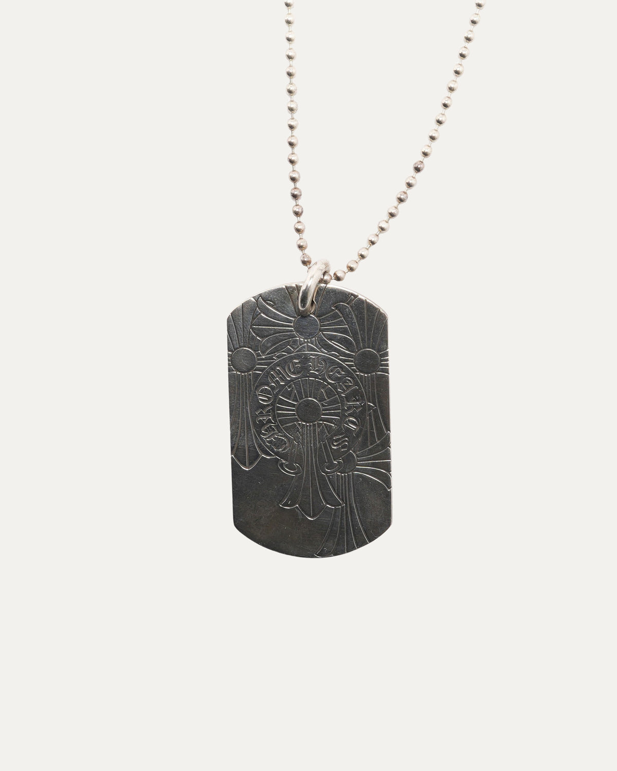 Cemetery Cross Dog Tag with Ball Chain