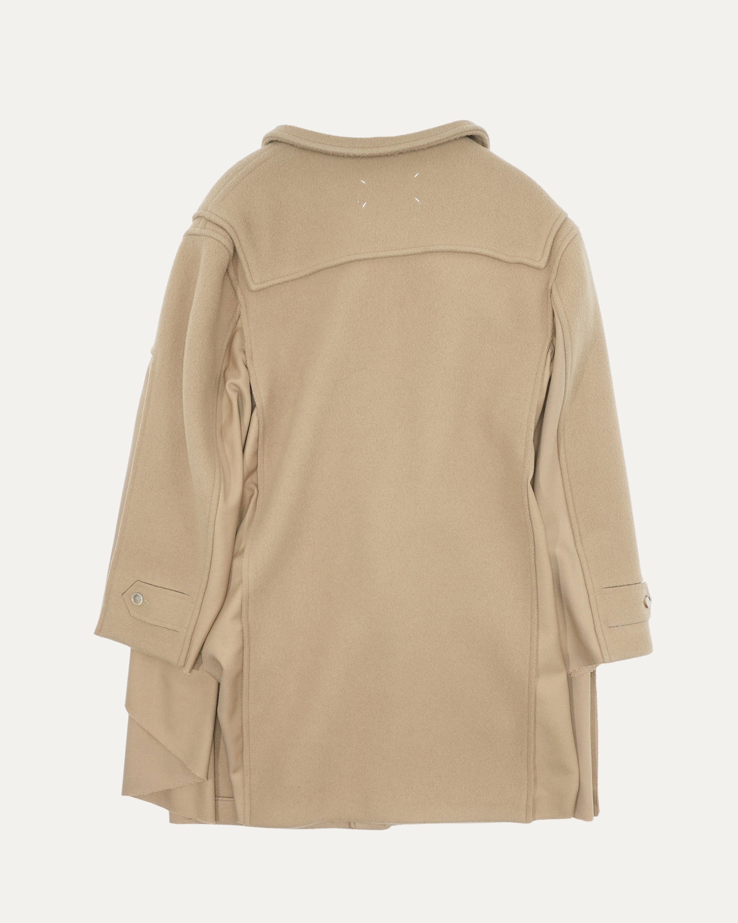 Toggle Closure Beige Cape Coat