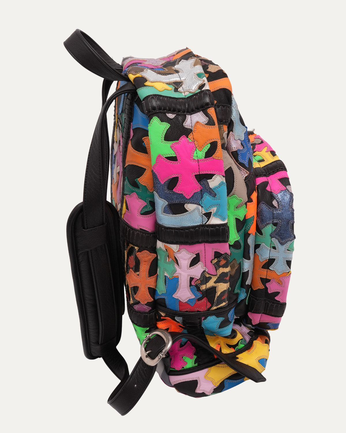 Multicolor Cross Patch Filigree Backpack