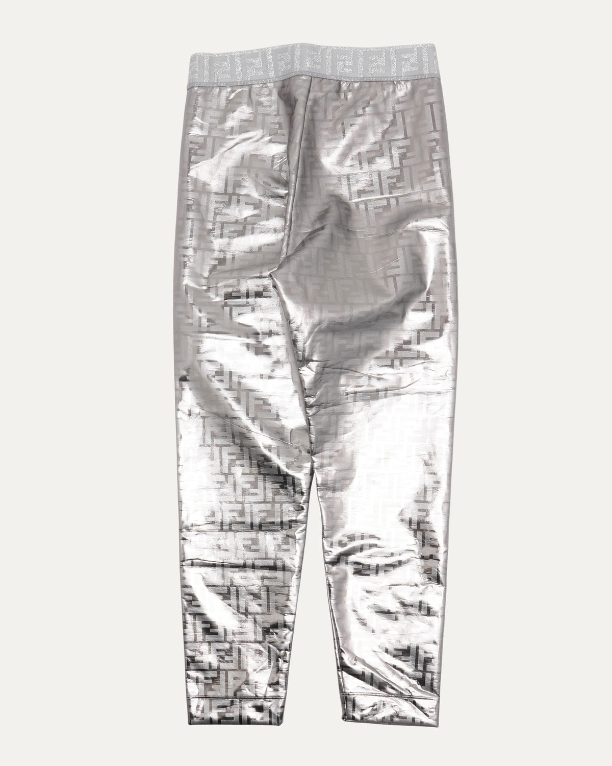 Silver Metallic Monogram Pants