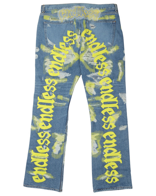 Distressed Embroidered Jeans
