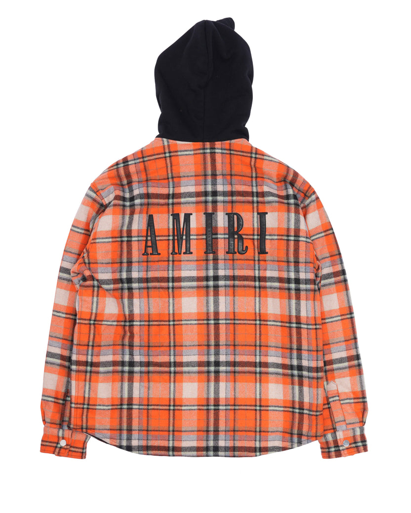 Plaid Flannel Hooded Overshirt