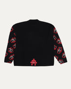 Matty Boy Chomper Cemetery Cross Patch Cashmere-Silk Blend Sweater