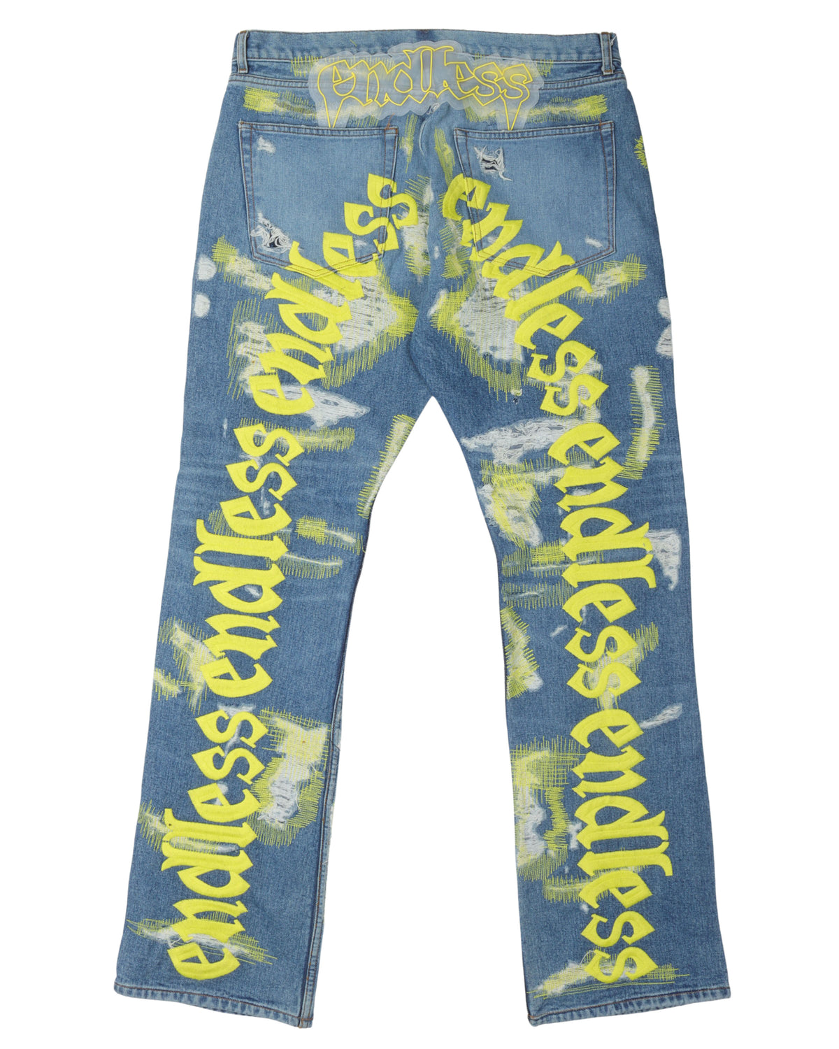 Distressed Embroidered Jeans