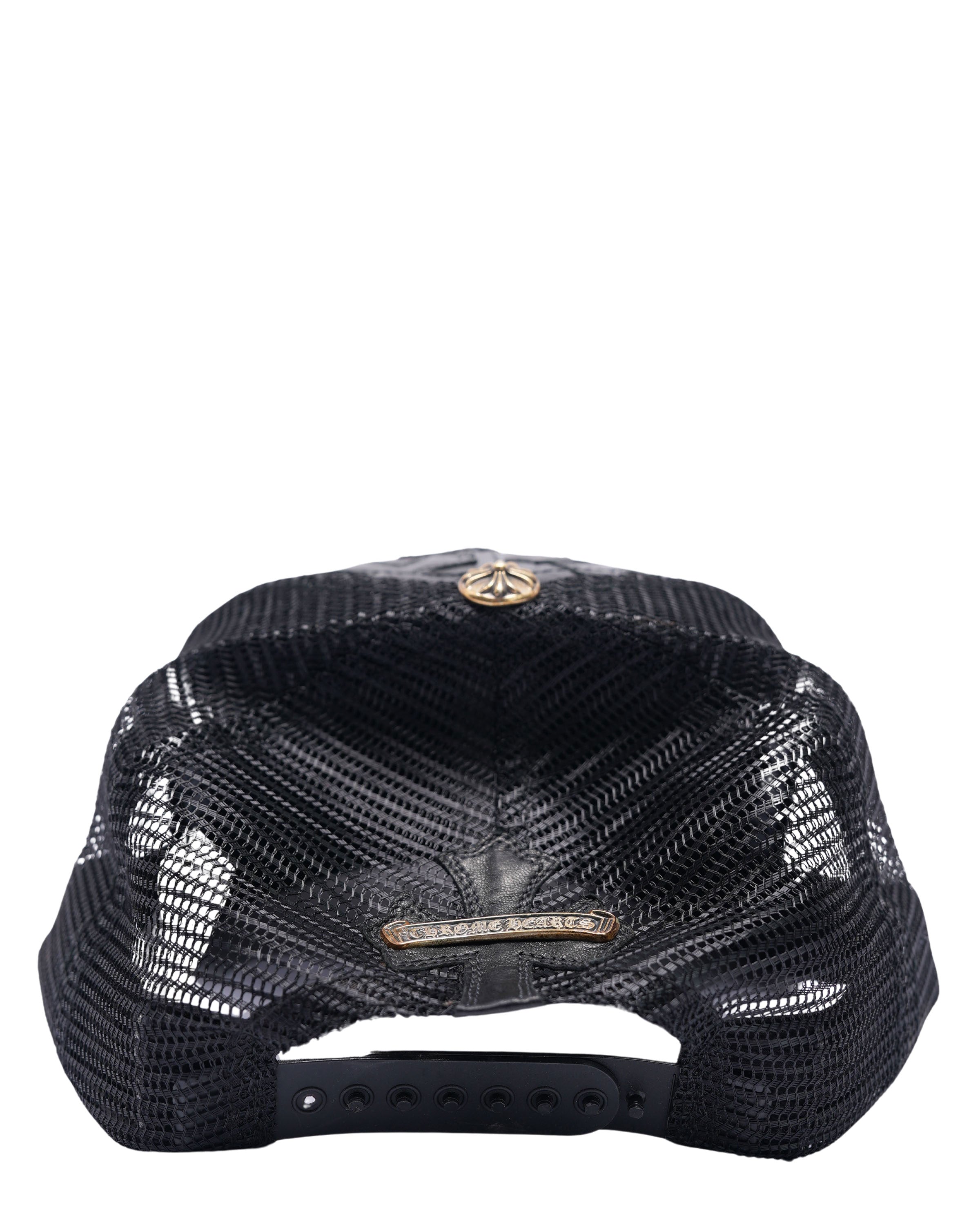 Leather Multi Cross Patch Trucker Hat