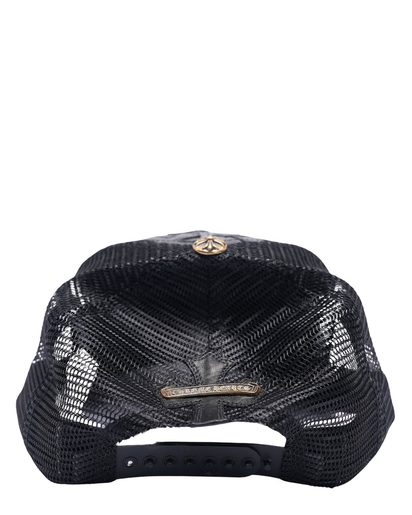 Leather Multi Cross Patch Trucker Hat