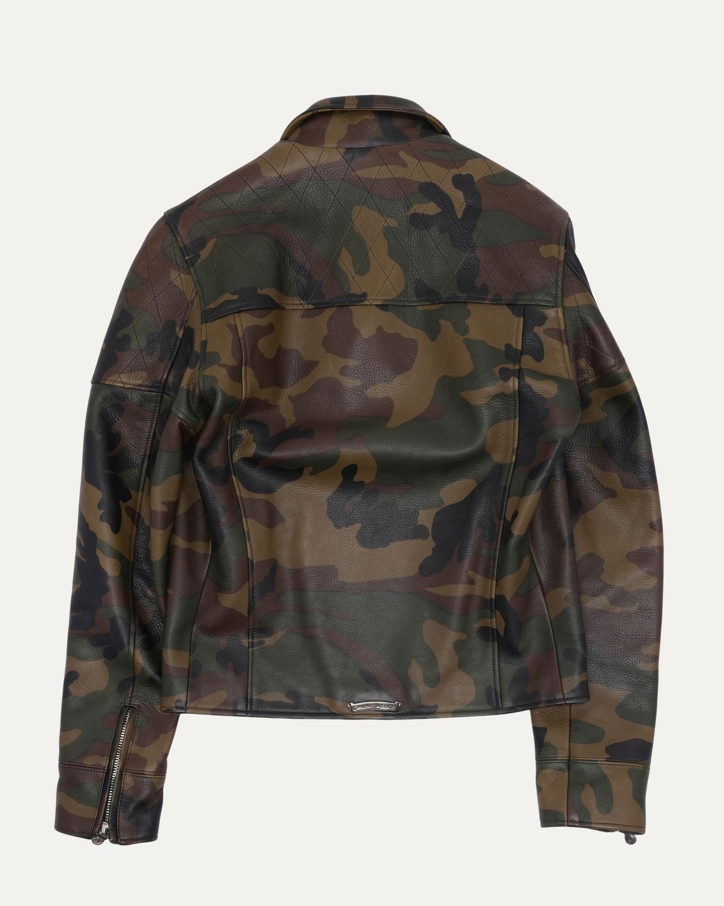 Camouflage Leather Double Rider Jacket