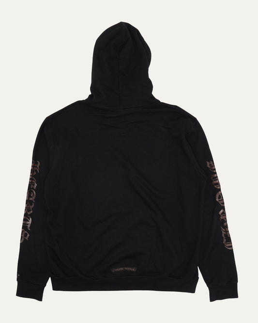 Vertical Logo Glitter Print Zip Up Hoodie