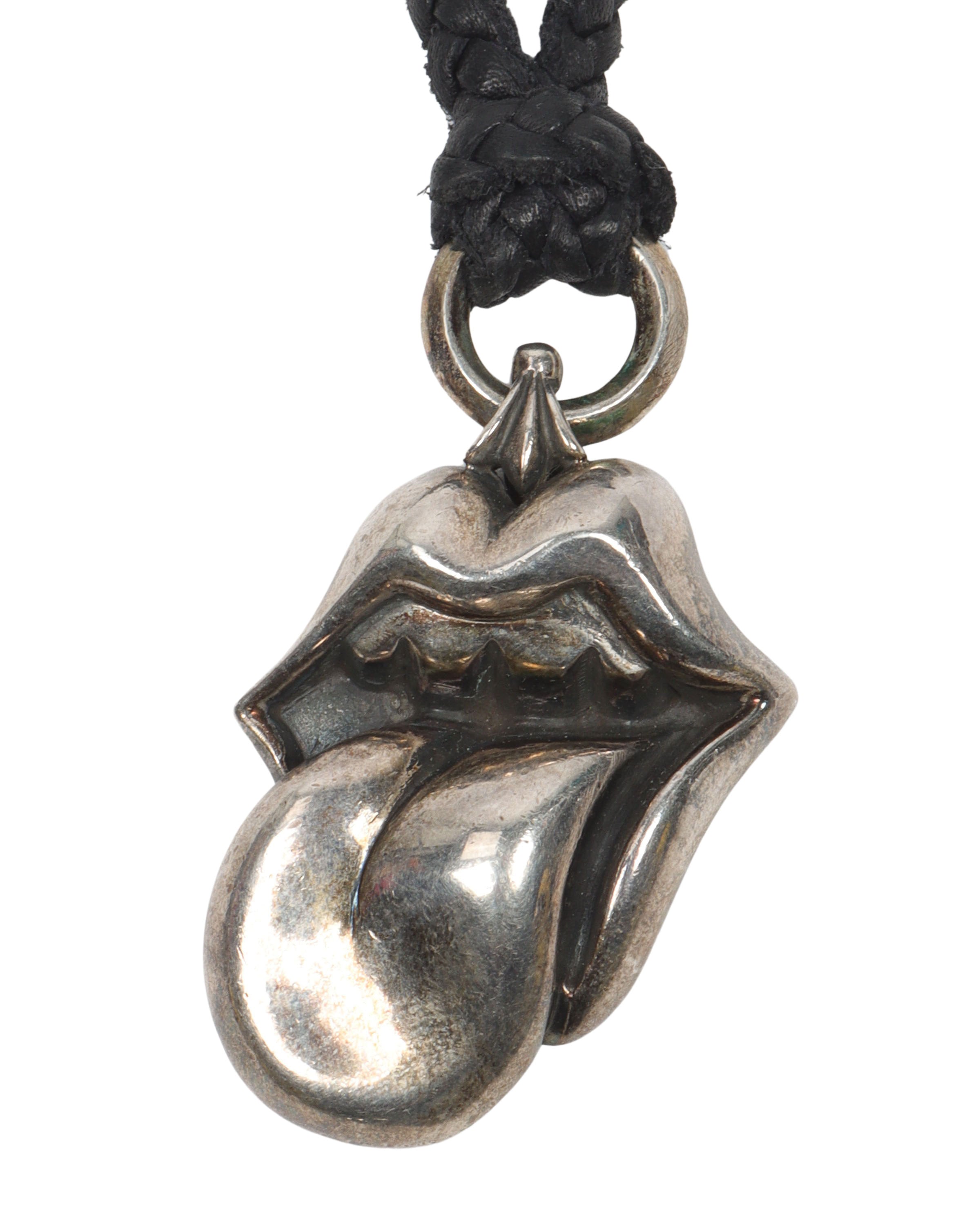 Rolling Stones Pendant with Leather Necklace