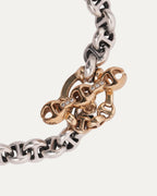 Mixed Metal 5mm Open-Link Bracelet with Diamonds