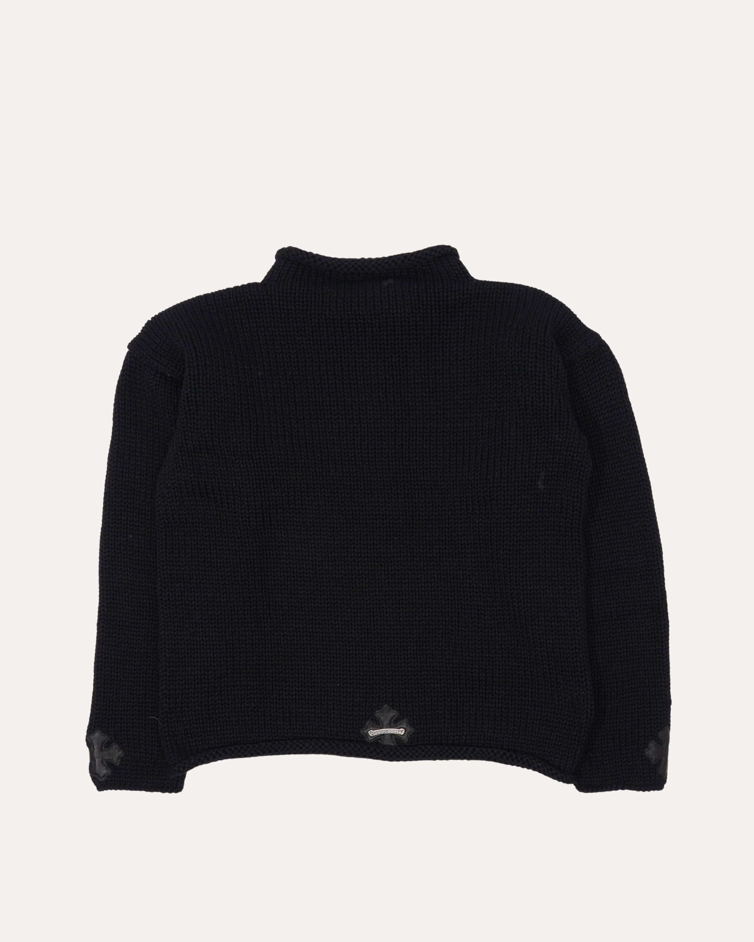 Cashmere Cross Patch Roll-Neck Sweater