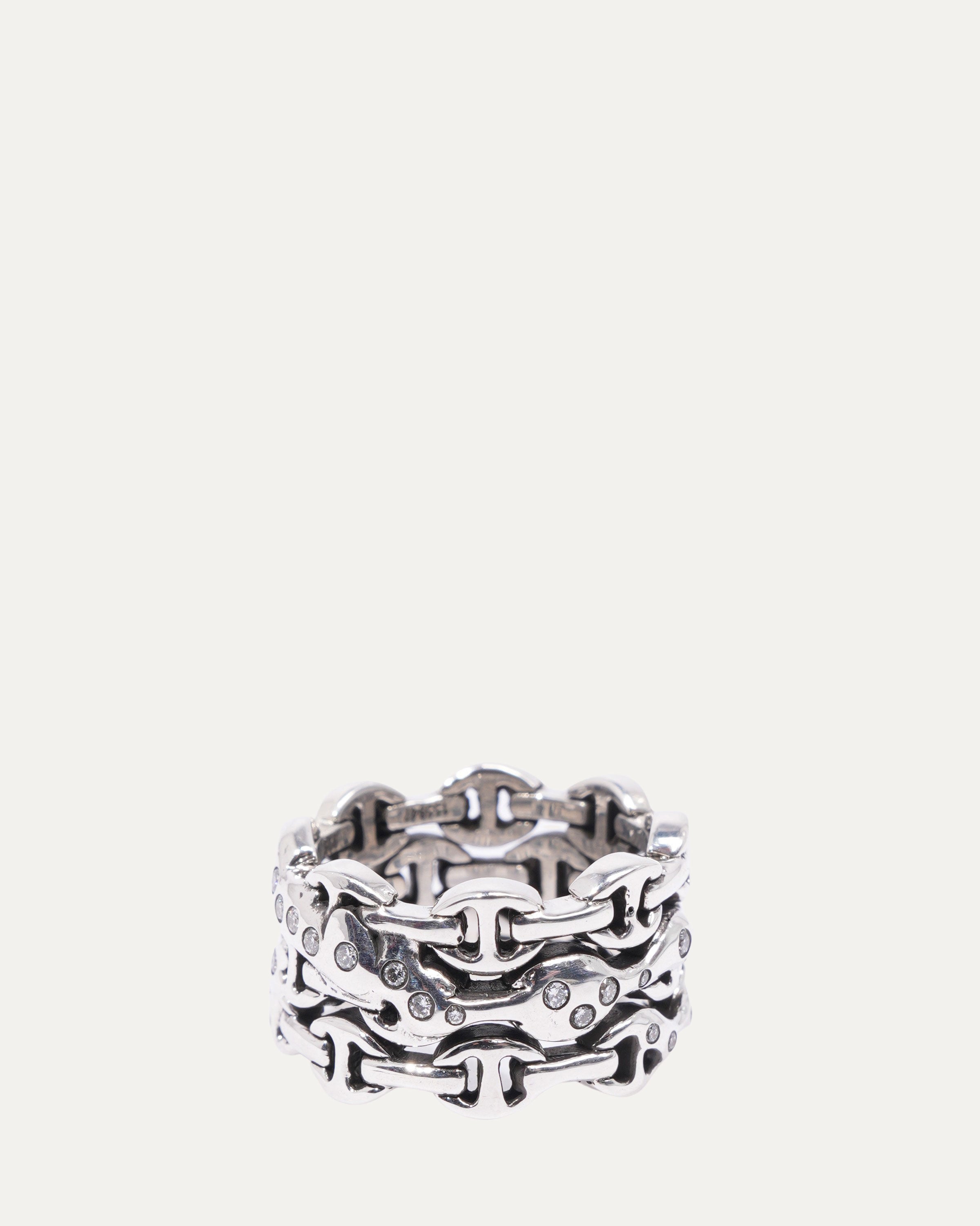 Sacred Melted Series Triple Dame Tri-Link Ring w/ Diamonds