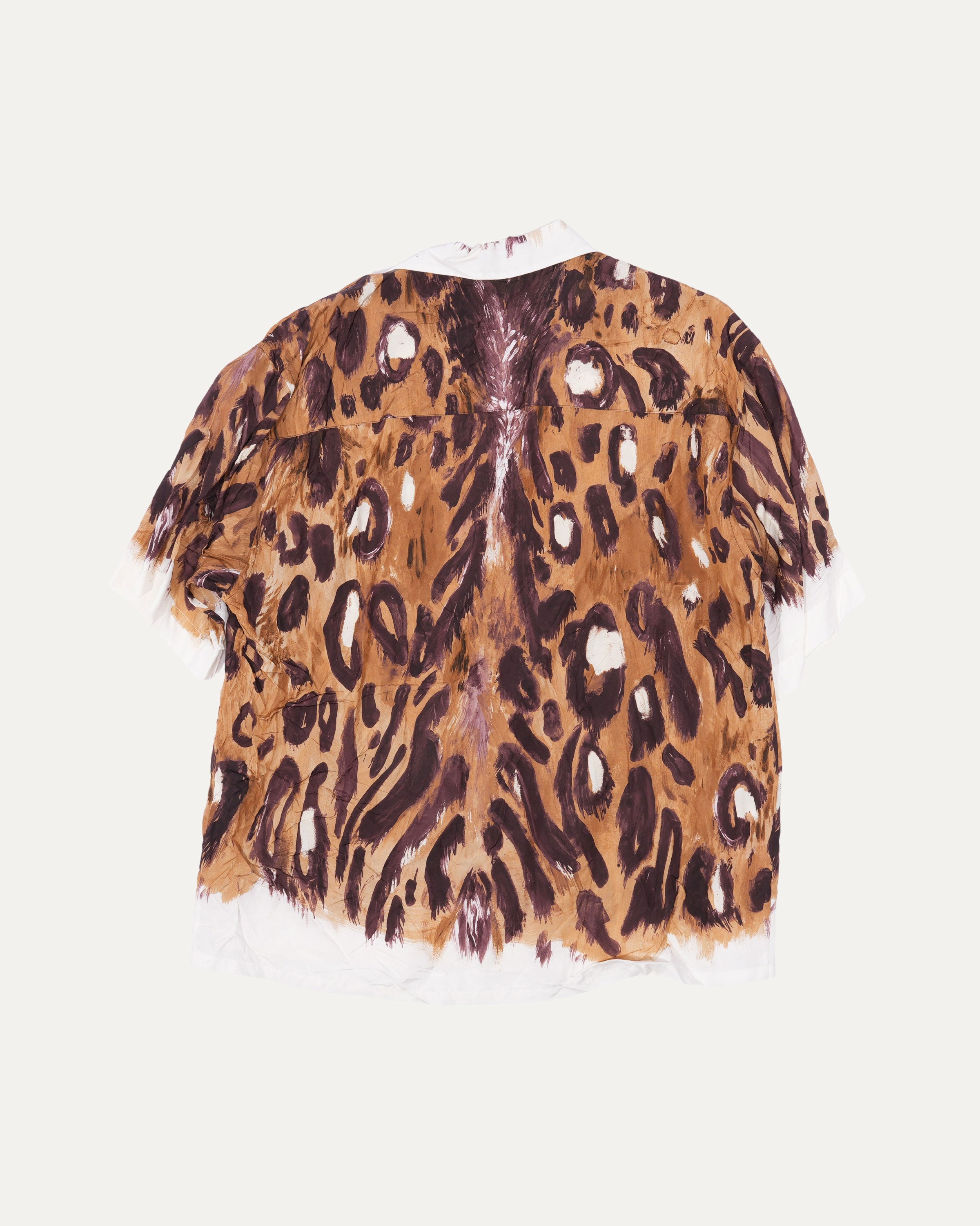 Leopard Print Camp Collar Shirt