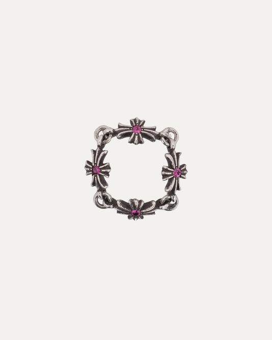 Pink Sapphire Tiny E Ring