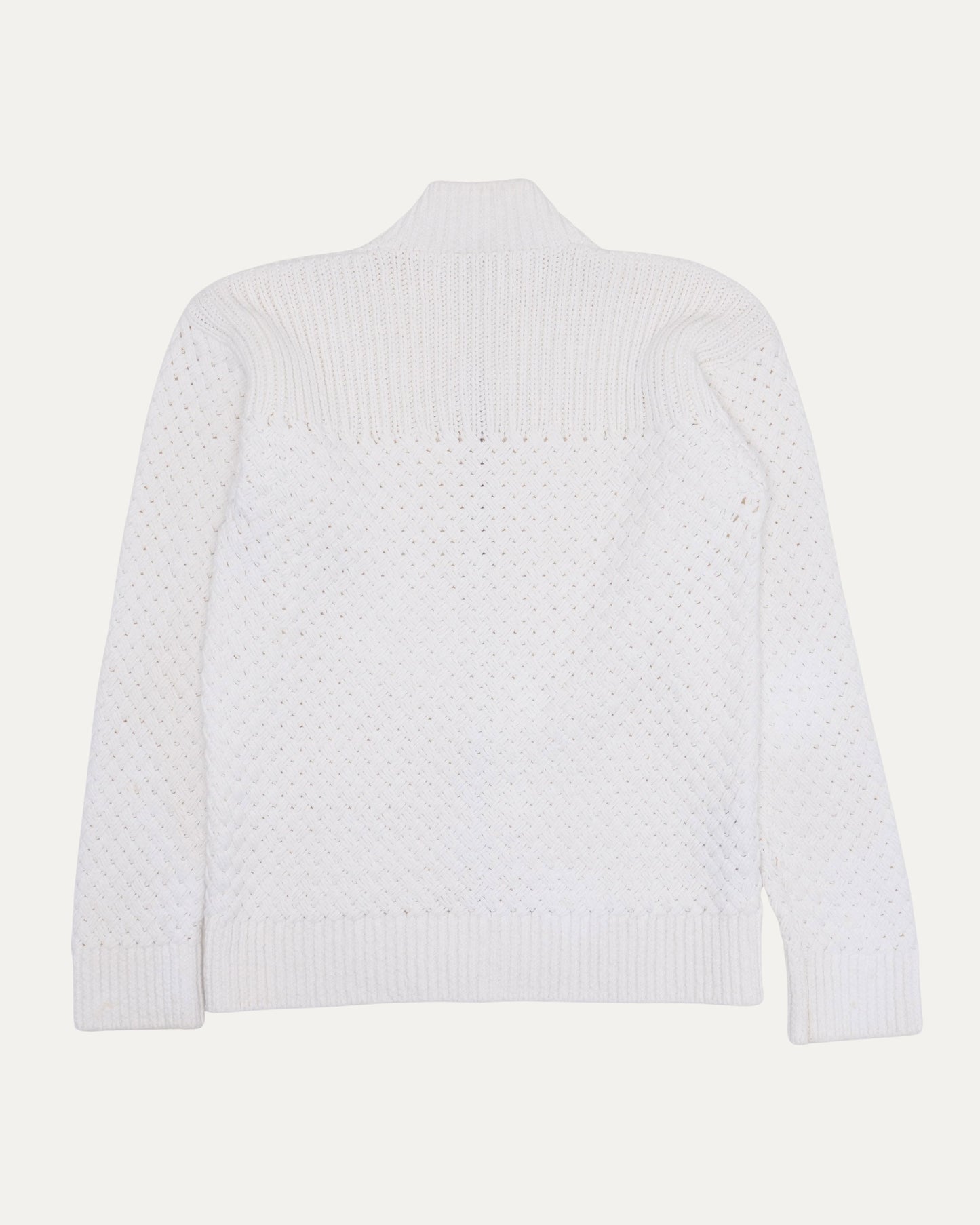 Linen Blend Zip Up Sweater