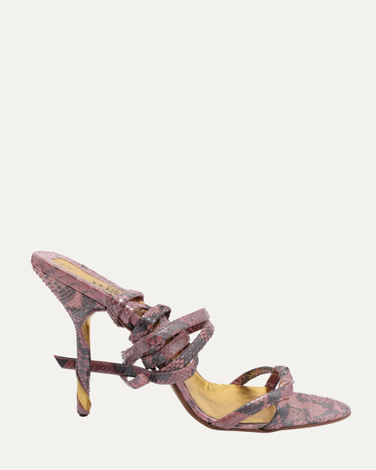 Snakeskin Lace Up Heels