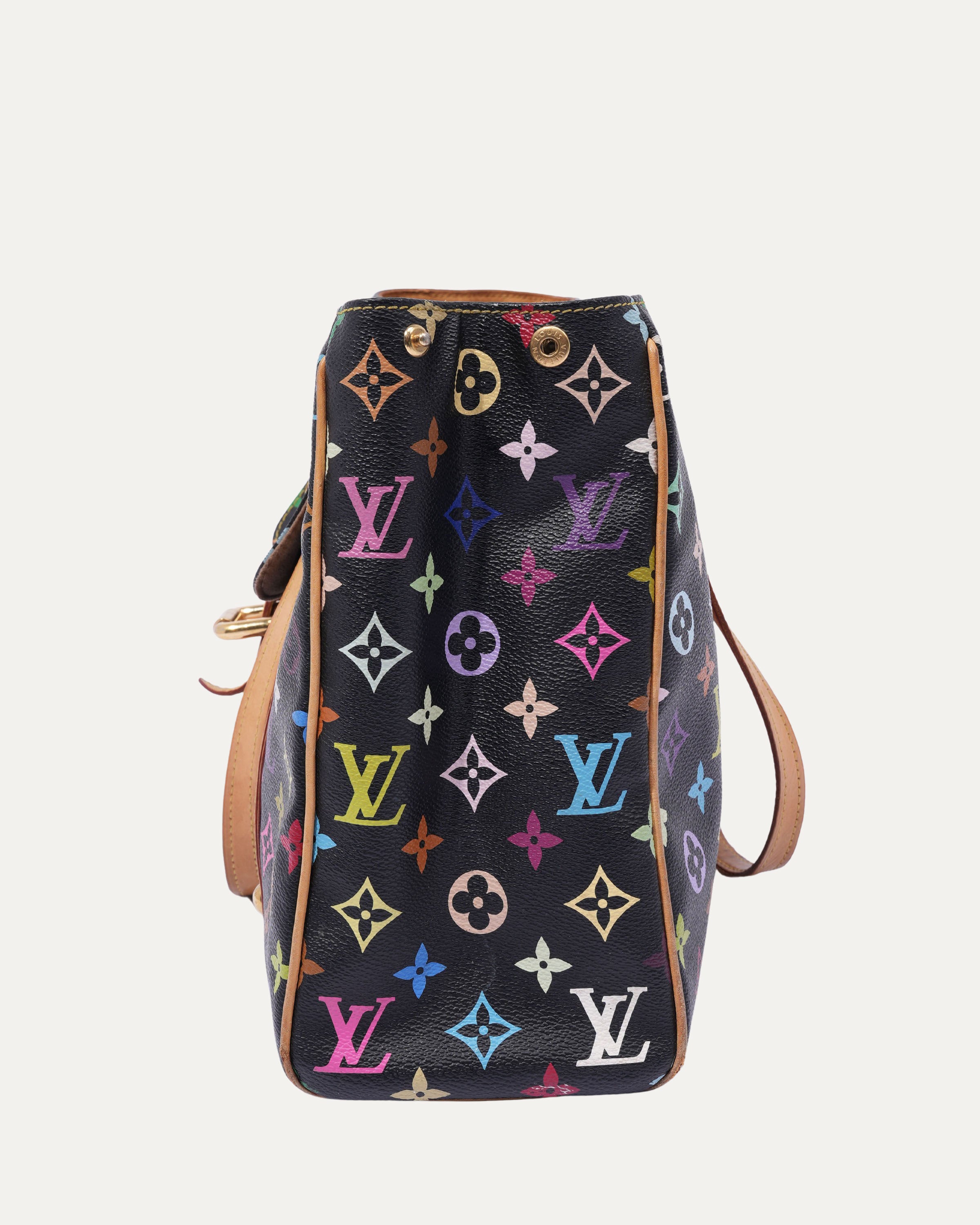 Aurelia MM Black Multicolor Monogram Canvas Shoulder Bag