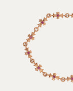 Gold Pink Sapphire Tiny E Bracelet