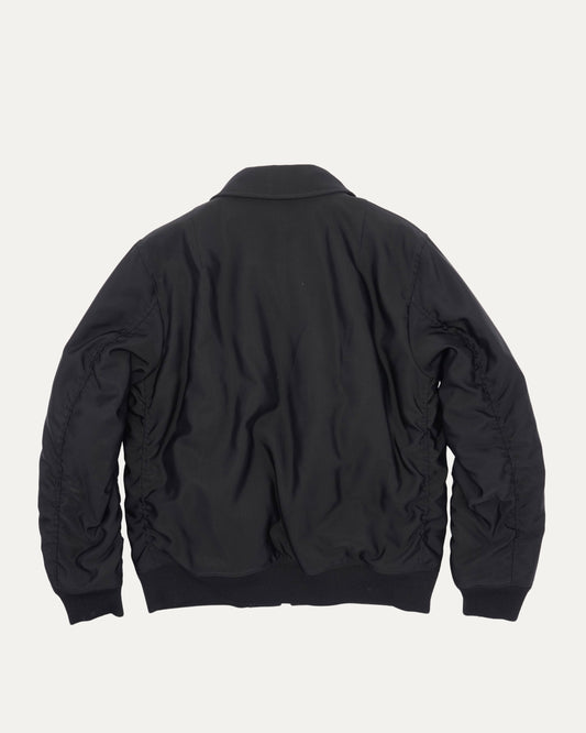 Wool Blend Collared Bomber Jacket