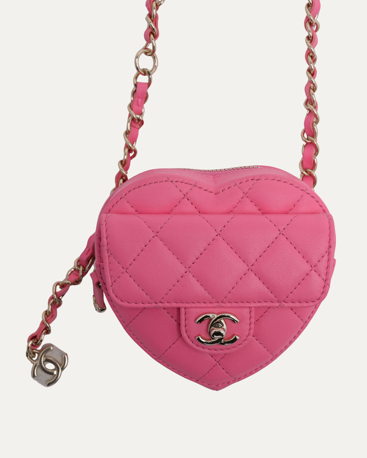 Quilted Mini Heart Flap Bag