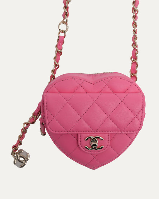 Quilted Mini Heart Flap Bag