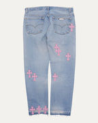 Levi's 501 Heart Embellished Cross Patch Jeans