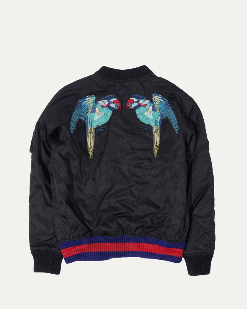 Embroidered Birds Nylon Jacket