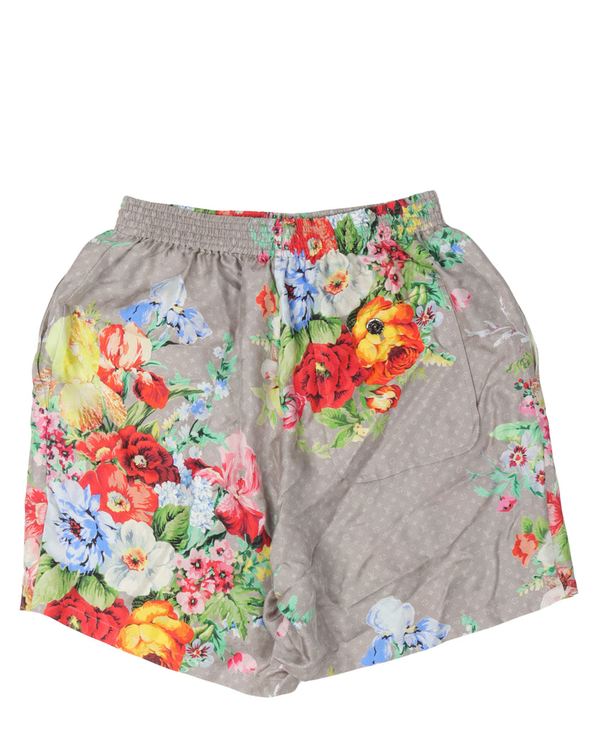 Silk Floral Monogram Boxer Shorts