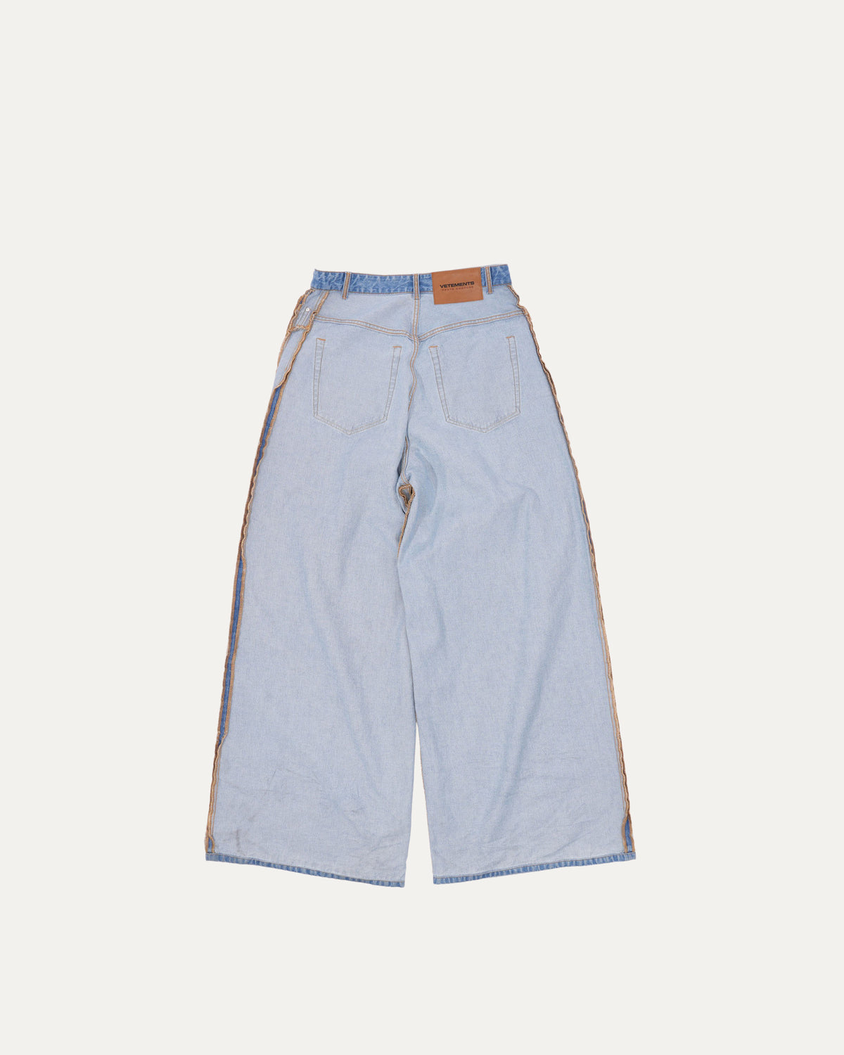 Inside-Out Wide-Leg Jeans