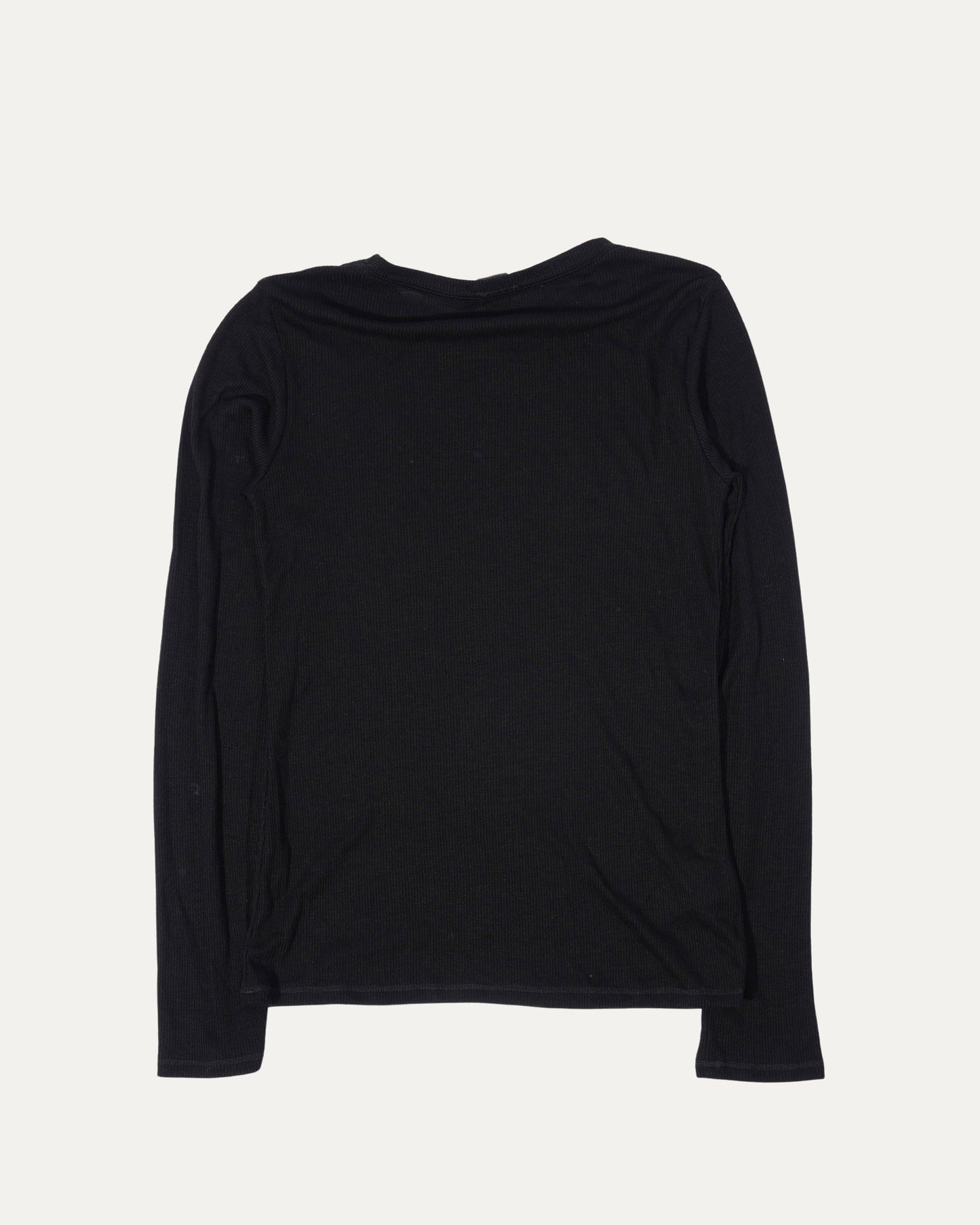 Ribbed Longsleeve Silk Blend Top
