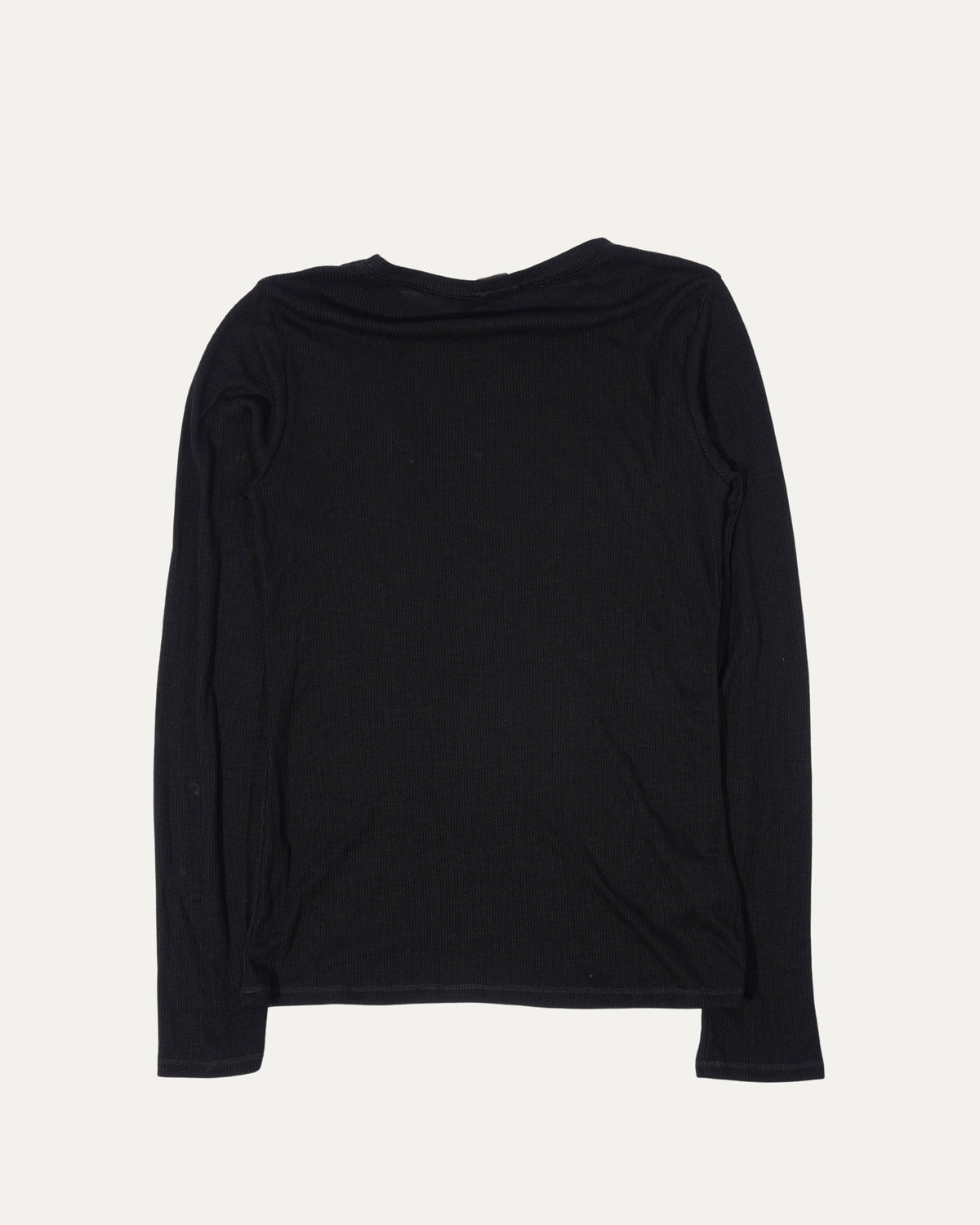 Ribbed Longsleeve Silk Blend Top
