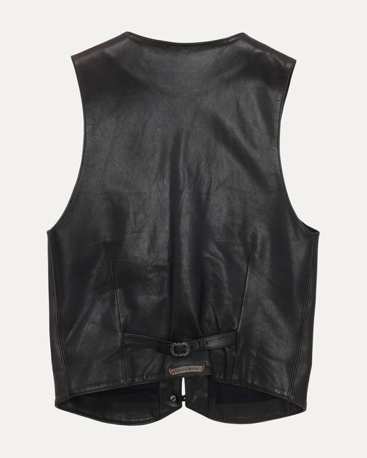 Leather Button Vest