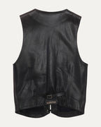 Leather Button Vest