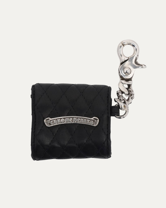 Cross Embellished Quilted AirPods Case