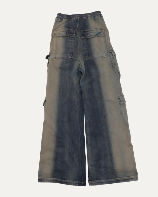Double Cargo Jumbo Belas Degrade Denim Pants