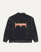 Oversized Metal Logo Denim Jacket