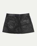 Cross Patch Leather Skirt