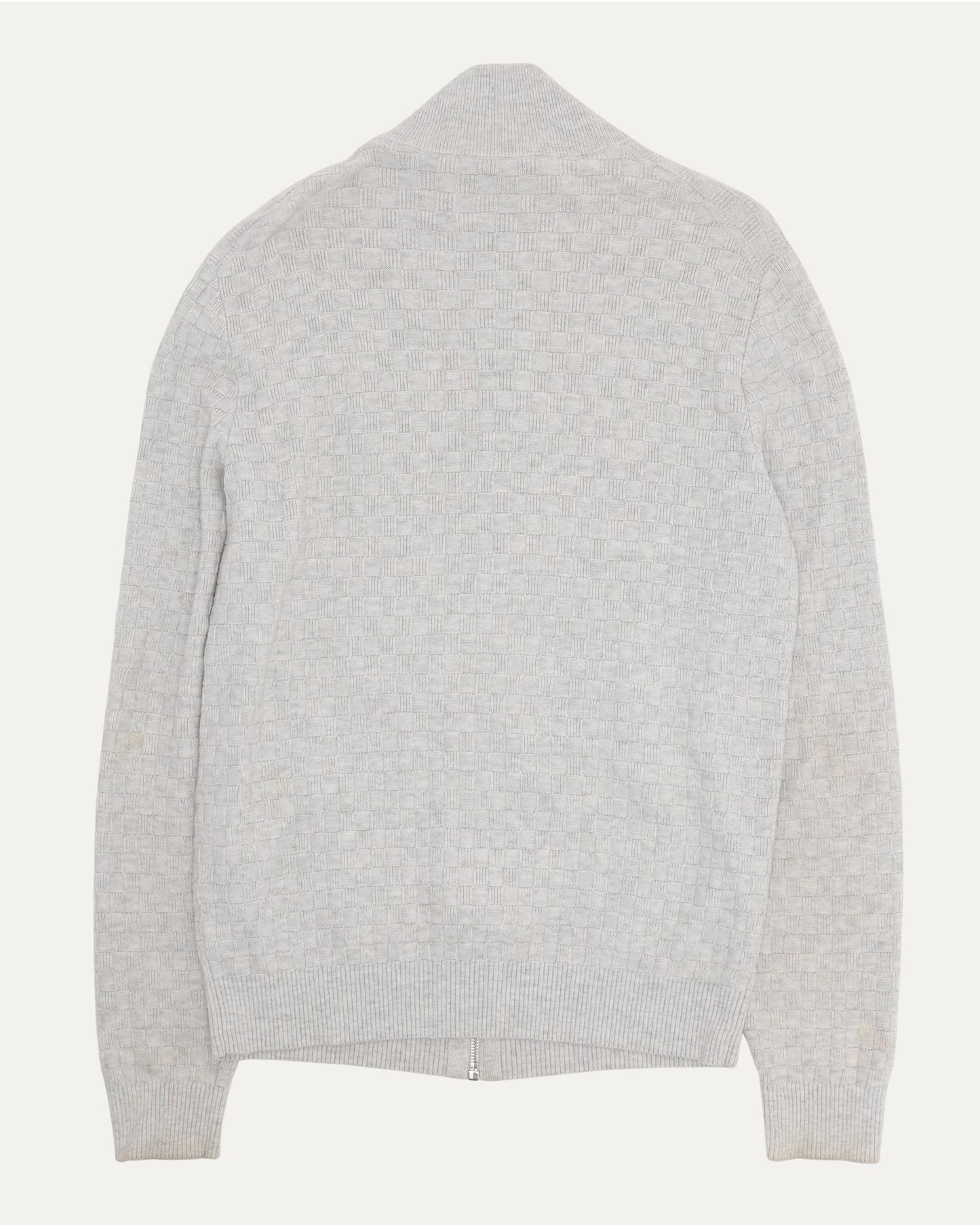 Wool Blend Damier Zip Sweater