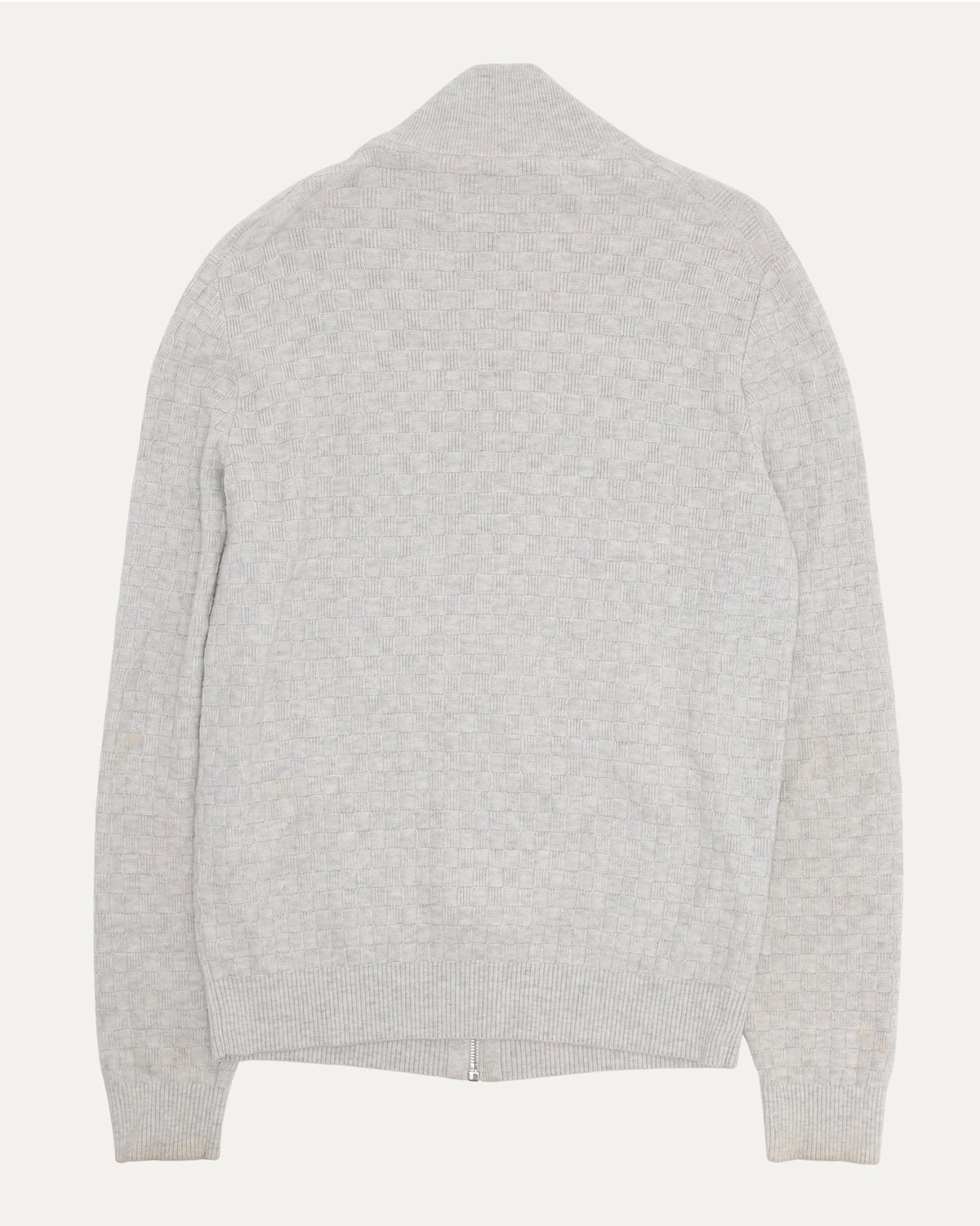 Wool Blend Damier Zip Sweater