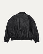 Embroidered Logo Leather Jacket