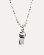 Tiny Plus Cross Whistle Pendant on Ball Chain Necklace
