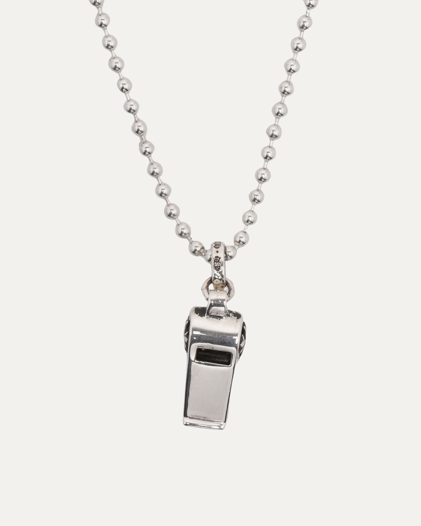 Tiny Plus Cross Whistle Pendant on Ball Chain Necklace